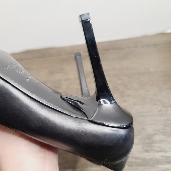 Enrico Gibellieri Black Cut Out Leather High Heels Made in Italy sz 37 - Picture 6 of 12